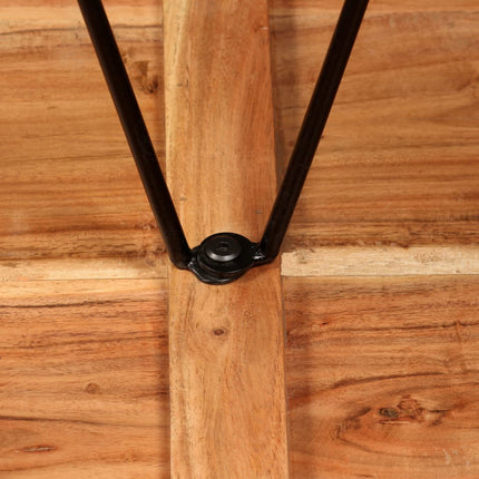 Ensemble De Bar 3 Pcs Bois D'acacia Massif Et Cuir Véritable