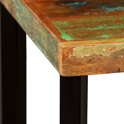 Ensemble De Bar 3 Pcs Bois De Récupération Cuir Véritable Et Toile