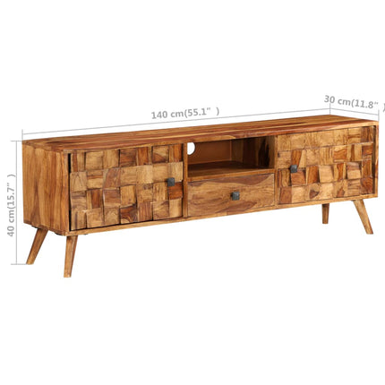 Meuble Tv Bois Avec Finition Miel 140X30X40 Cm