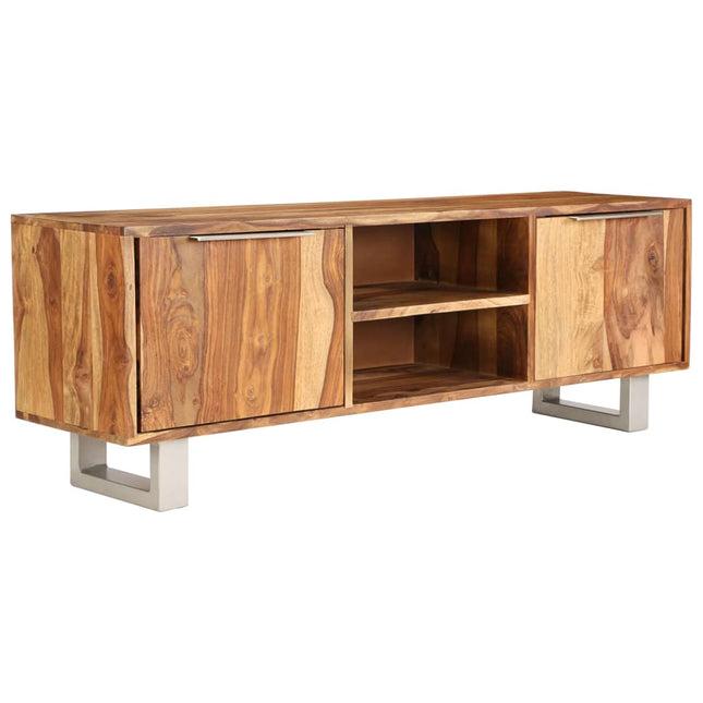 Meuble Tv Bois De Sesham Massif Avec Finition Miel 118X30X40 Cm