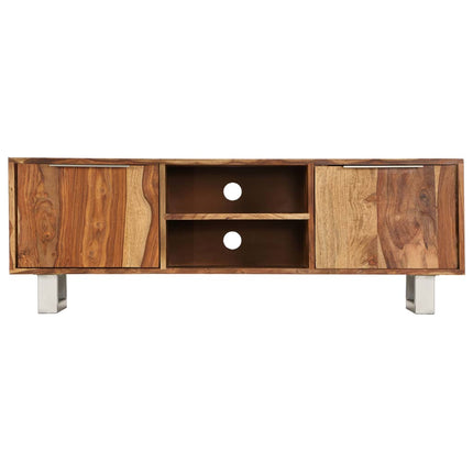 Meuble Tv Bois De Sesham Massif Avec Finition Miel 118X30X40 Cm
