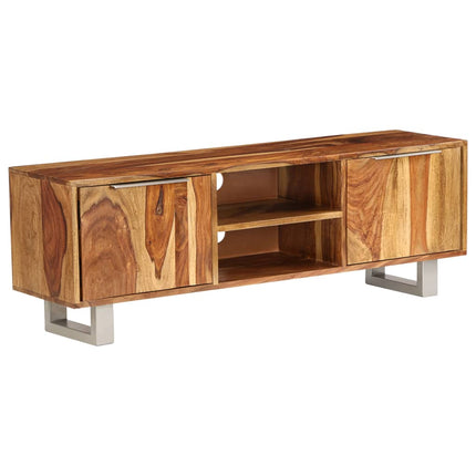 Meuble Tv Bois De Sesham Massif Avec Finition Miel 118X30X40 Cm