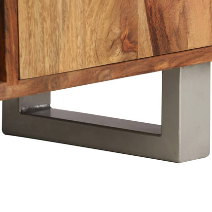 Meuble Tv Bois De Sesham Massif Avec Finition Miel 118X30X40 Cm