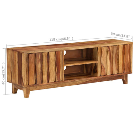Meuble Tv Bois Massif De Sesham 118 X 30 X 40 Cm
