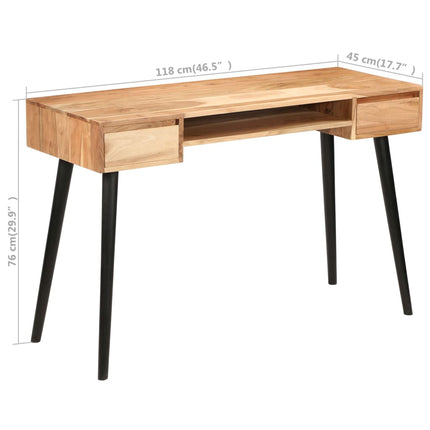 Table À Écrire Bois D'acacia Massif 118 X 45 X 76 Cm