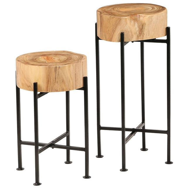 Ensemble De Tables D'appoint 2 Pcs Bois D'acacia Massif