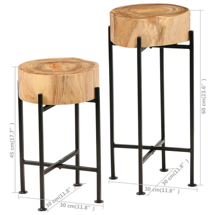 Ensemble De Tables D'appoint 2 Pcs Bois D'acacia Massif