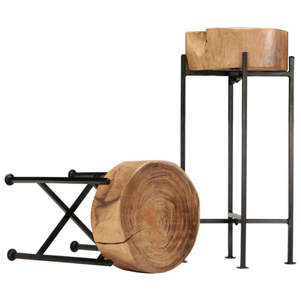 Ensemble De Tables D'appoint 2 Pcs Bois D'acacia Massif