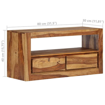 Meuble Tv Bois Massif De Sesham 80X30X40 Cm