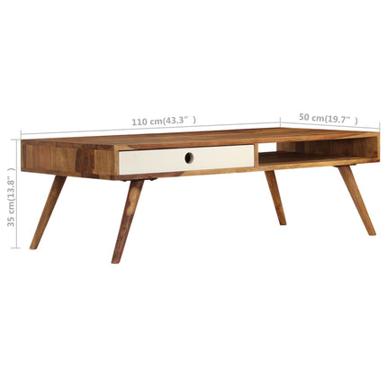 Table Basse 110X50X35 Cm Bois Massif