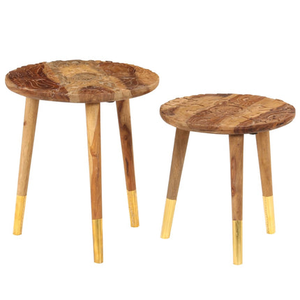 Tables Basses 2 Pcs Bois Massif