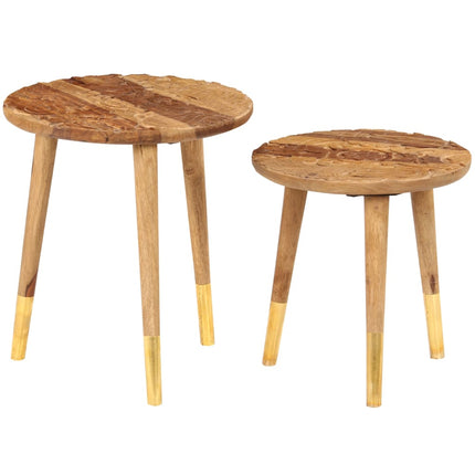 Tables Basses 2 Pcs Bois Massif