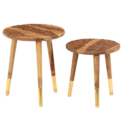 Tables Basses 2 Pcs Bois Massif
