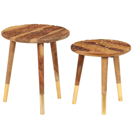 Tables Basses 2 Pcs Bois Massif