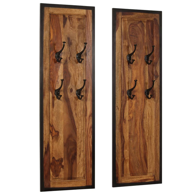 Portemanteaux 2 Pcs Bois Solide De Sesham