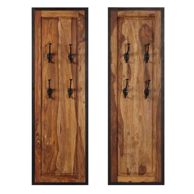 Portemanteaux 2 Pcs Bois Solide De Sesham