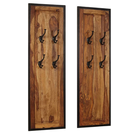 Portemanteaux 2 Pcs Bois Solide De Sesham