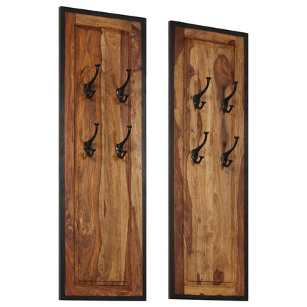 Portemanteaux 2 Pcs Bois Solide De Sesham