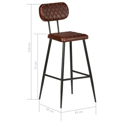 Chaises De Bar Lot De 2 Cuir Véritable