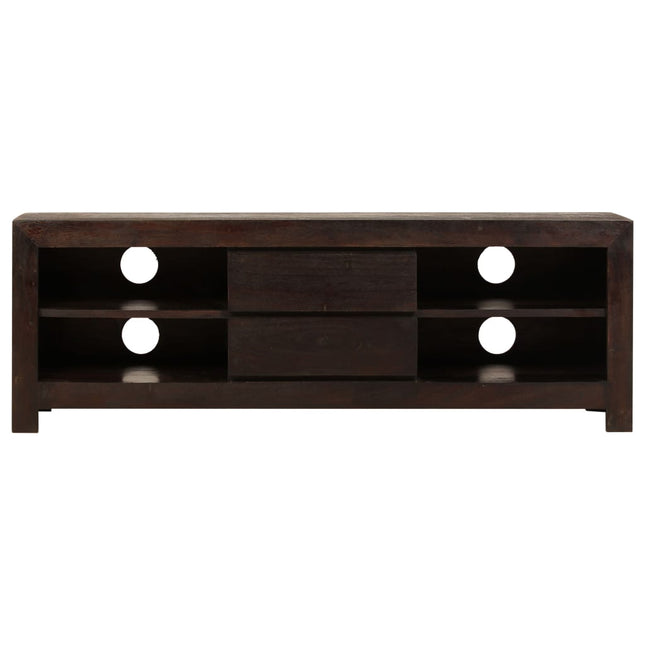 Meuble Tv Bois D'acacia Massif 120 X 30 X 40 Cm