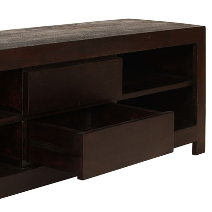 Meuble Tv Bois D'acacia Massif 120 X 30 X 40 Cm