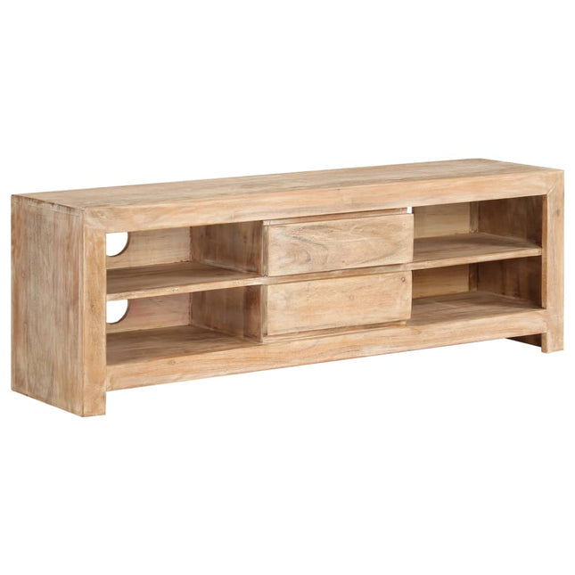 Meuble Tv Bois D'acacia Massif 120 X 30 X 40 Cm