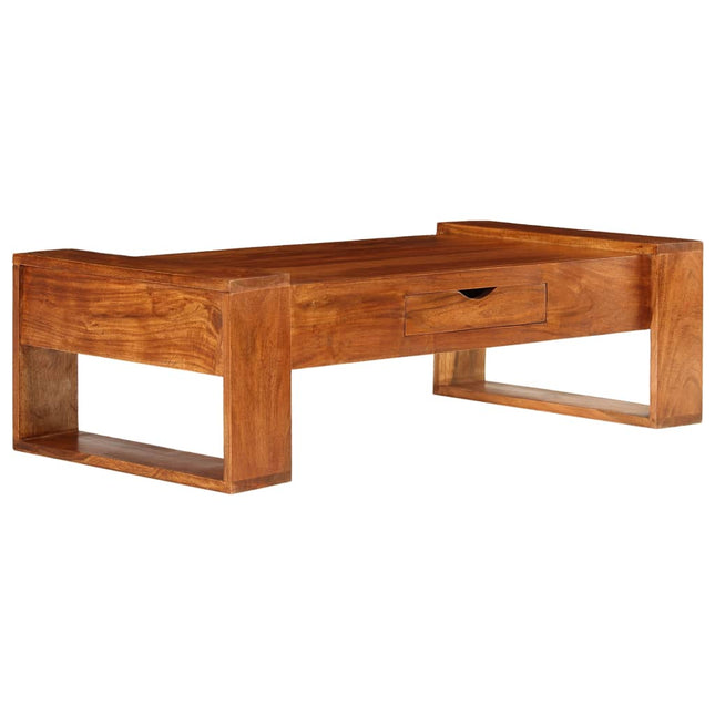 Table Basse Bois D'acacia Solide 100 X 50 X 30 Cm Marron