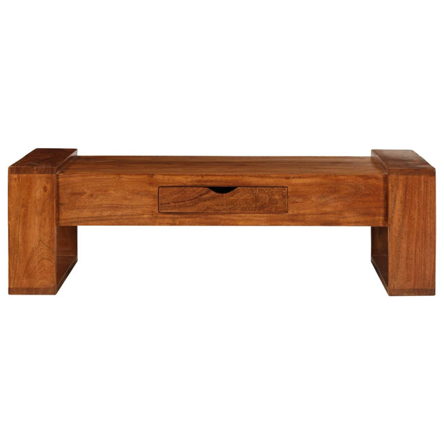 Table Basse Bois D'acacia Solide 100 X 50 X 30 Cm Marron