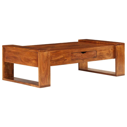 Table Basse Bois D'acacia Solide 100 X 50 X 30 Cm Marron