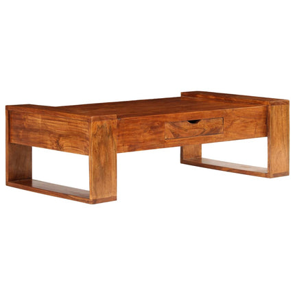 Table Basse Bois D'acacia Solide 100 X 50 X 30 Cm Marron