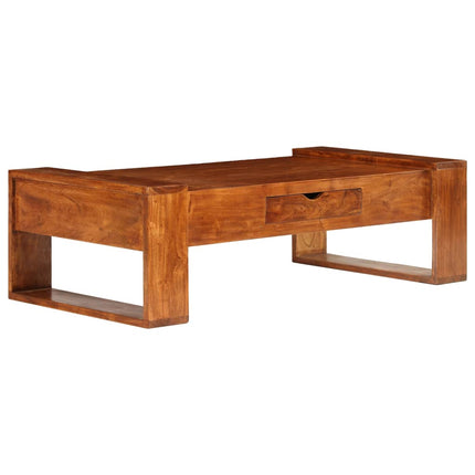 Table Basse Bois D'acacia Solide 100 X 50 X 30 Cm Marron