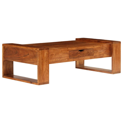 Table Basse Bois D'acacia Solide 100 X 50 X 30 Cm Marron