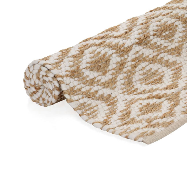 Tapis Tissé À La Main Jute Tissu Naturel Et
