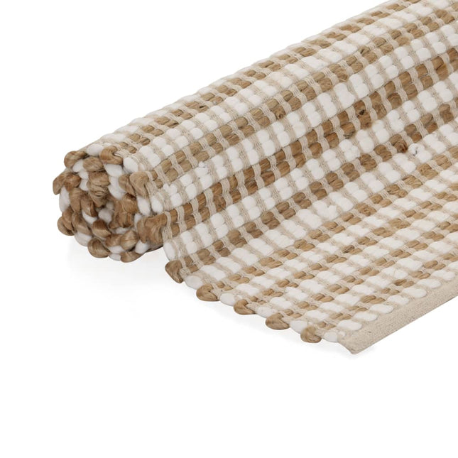Tapis Tissé À La Main Jute Tissu Naturel Et