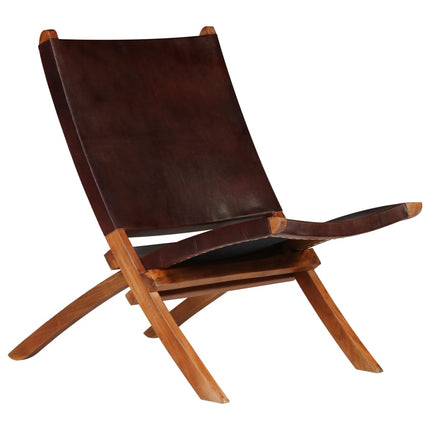 Chaise De Relaxation Pliable Cuir Véritable