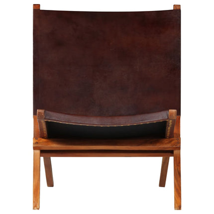 Chaise De Relaxation Pliable Cuir Véritable