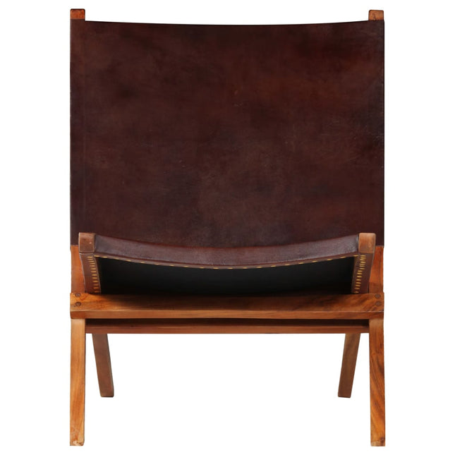 Chaise De Relaxation Pliable Cuir Véritable