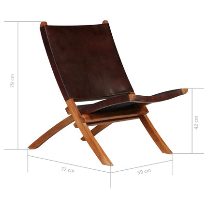 Chaise De Relaxation Pliable Cuir Véritable