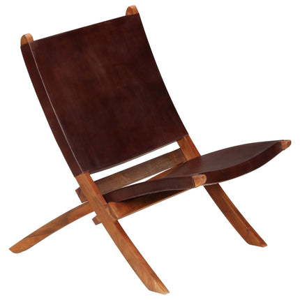 Chaise De Relaxation Pliable Cuir Véritable