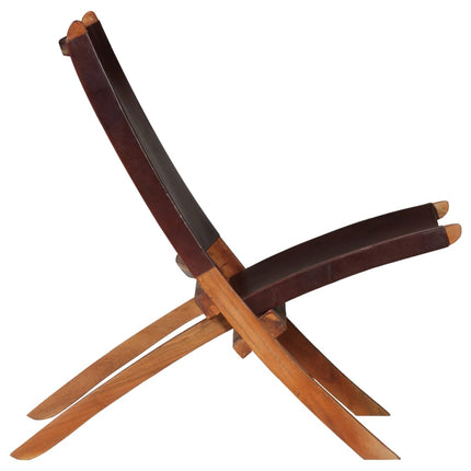 Chaise De Relaxation Pliable Cuir Véritable