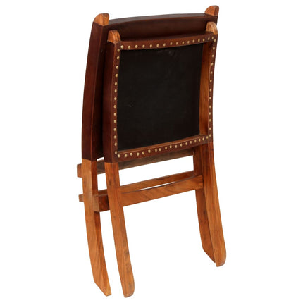 Chaise De Relaxation Pliable Cuir Véritable