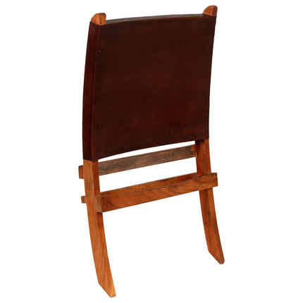Chaise De Relaxation Pliable Cuir Véritable