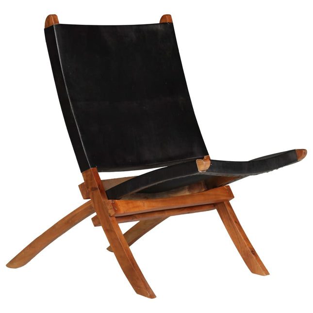 Chaise De Relaxation Pliable Cuir Véritable