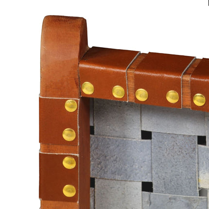 Chaise Pliable Bandes Croisées Cuir Véritable