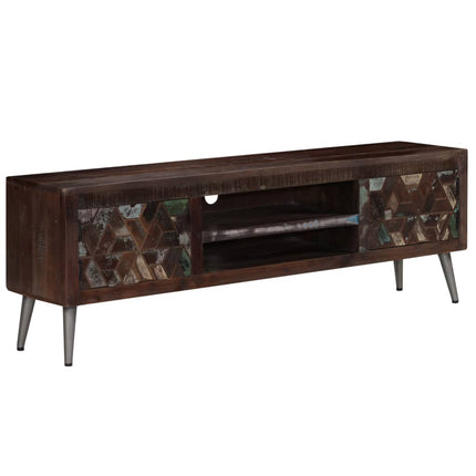 Meuble Tv Bois De Récupération Solide 140 X 30 X 45 Cm