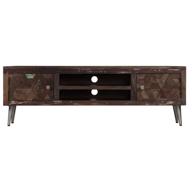 Meuble Tv Bois De Récupération Solide 140 X 30 X 45 Cm