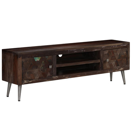 Meuble Tv Bois De Récupération Solide 140 X 30 X 45 Cm