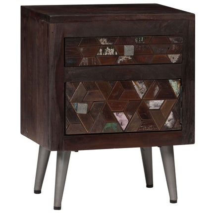 Table De Chevet Bois De Récupération Solide 40 X 30 X 50 Cm