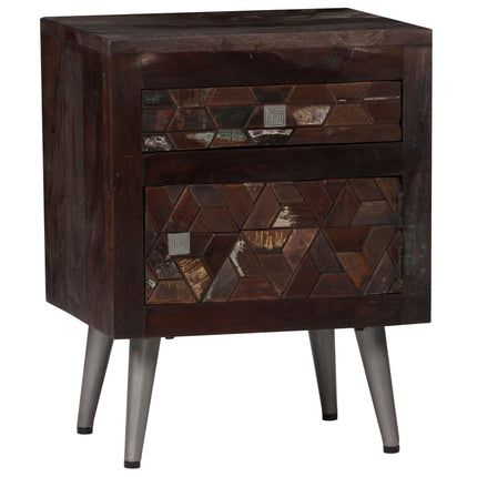 Table De Chevet Bois De Récupération Solide 40 X 30 X 50 Cm