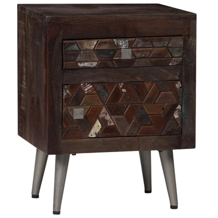 Table De Chevet Bois De Récupération Solide 40 X 30 X 50 Cm